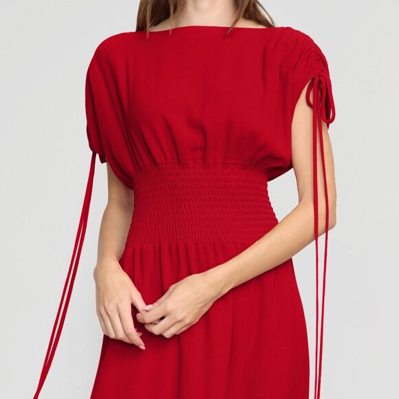 Modern Citizen Ayumi Gathered-Shoulder Dress Size LLacquer / L - Picture 3 of 3